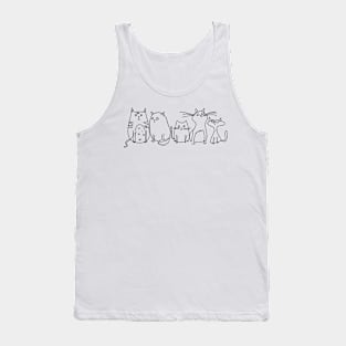 Line art cats Tank Top